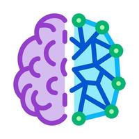 artificial intelligence, ai human and digital brain color icon vector illustration