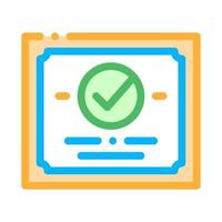 Certificate Diploma With Approved Mark Vector Icon