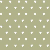 patrón transparente de vector con corazones boho. lindo fondo de amor. fondo verde y corazones blancos