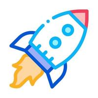 Flying Rocket Spaceship Agile Element Vector Icon