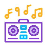 Playing Record Player And Musical Notes Vector