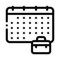 icono de vector de búsqueda de trabajo de caso de calendario y maleta