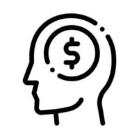 Dollar Coin Money In Man Silhouette Mind Vector