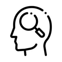 Magnifier Glass In Man Silhouette Mind Vector Icon
