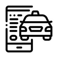 seguimiento de taxis a través del teléfono icono de taxi en línea ilustración vectorial vector