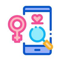 Female Love Search Icon Vector Outline Illustration