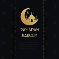 Ramadan Kareem. Islamic festival community prayers template for post, banner, card, poster, background. vector