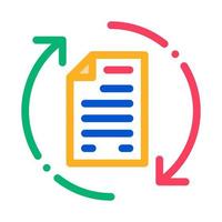 Document Cycle Icon Vector Outline Illustration