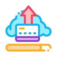 Write-Off Data Through Cloud Storage Icon Vector Outline Illustration