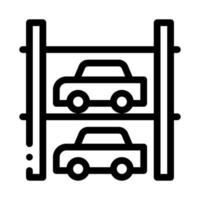 Multi-Storey Parking Icon Vector Outline Illustration