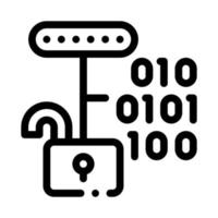 Hacking Binary Code Icon Vector Outline Illustration