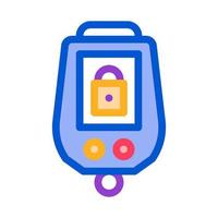 Secure Alarm Padlock Icon Vector Outline Illustration