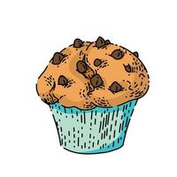 muffin boceto dibujado a mano vector