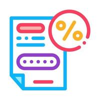 Bonus Percentage Document Icon Vector Outline Illustration