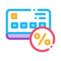 Credit Percentage Card Icon Vector Outline Illustration