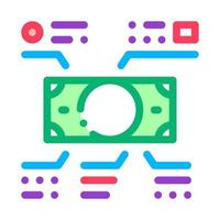elementos de la ilustración del contorno del vector del icono de los billetes en efectivo