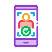 Phone Person Verification Icon Vector Outline Illustration