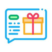 Gift Notification Message Icon Vector Outline Illustration