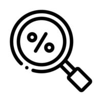 Percent Search Signs Icon Vector Outline Illustration