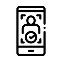 Phone Person Verification Icon Vector Outline Illustration