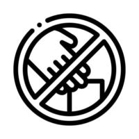 ilustración de contorno de vector de icono de prohibición de hurto en tiendas