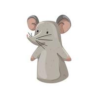 mouse hand puppet cartoon vector illustration