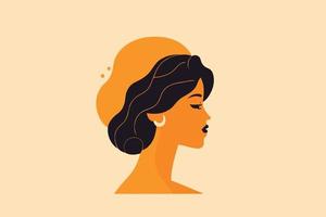 mujer adulta que ilustra el día internacional de la mujer con un personaje ficticio vector