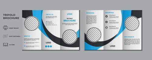 trifold brochure proposal Leaflet Flyer annual report magazine cover page three fold layout booklet company profile portfolio vector template and advertise presentation design
