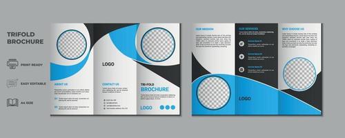 trifold brochure proposal Leaflet Flyer annual report magazine cover page three fold layout booklet company profile portfolio vector template and advertise presentation design