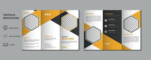 trifold brochure proposal Leaflet Flyer annual report magazine cover page three fold layout booklet company profile portfolio vector template and advertise presentation design