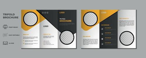 trifold brochure proposal Leaflet Flyer annual report magazine cover page three fold layout booklet company profile portfolio vector template and advertise presentation design