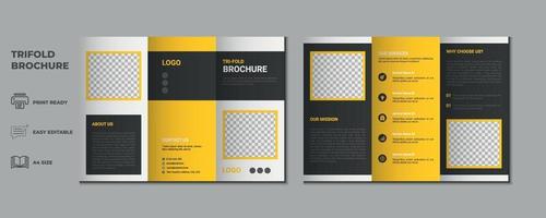 trifold brochure proposal Leaflet Flyer annual report magazine cover page three fold layout booklet company profile portfolio vector template and advertise presentation design