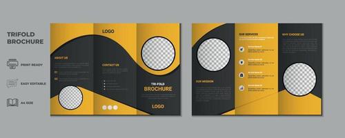 trifold brochure proposal Leaflet Flyer annual report magazine cover page three fold layout booklet company profile portfolio vector template and advertise presentation design