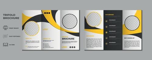 trifold brochure proposal Leaflet Flyer annual report magazine cover page three fold layout booklet company profile portfolio vector template and advertise presentation design