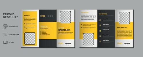 trifold brochure proposal Leaflet Flyer annual report magazine cover page three fold layout booklet company profile portfolio vector template and advertise presentation design