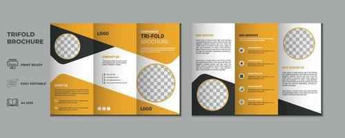 trifold brochure proposal Leaflet Flyer annual report magazine cover page three fold layout booklet company profile portfolio vector template and advertise presentation design