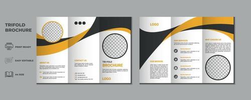 trifold brochure proposal Leaflet Flyer annual report magazine cover page three fold layout booklet company profile portfolio vector template and advertise presentation design