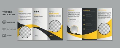 trifold brochure proposal Leaflet Flyer annual report magazine cover page three fold layout booklet company profile portfolio vector template and advertise presentation design