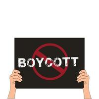 boicot vector stock imagen signo en mano vector diseño ilustración. protesta, conflicto.
