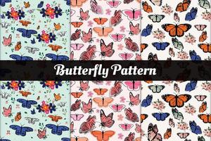 Seamless pattern with butterflies. Vector illustration