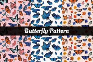 patrón sin costuras con mariposas. ilustración vectorial vector