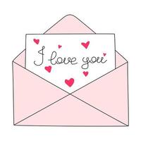 Beautiful banner with valentine i love letter for decorative design. vector