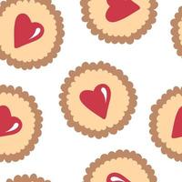 galletas vectoriales con patrones sin fisuras de corazón vector