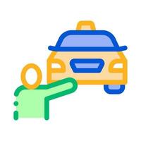 Ilustración de vector de icono de taxi en línea de autostop humano