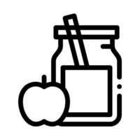 tarro con bebida saludable e icono de biohacking de manzana ilustración vectorial vector