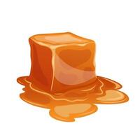 cube melted caramel cartoon vector illustration