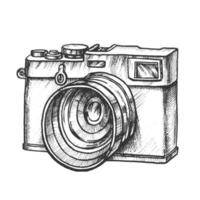 Photo Camera Digital Gadget Monochrome Vector