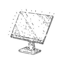 screen monitor sketch hand drawn vector