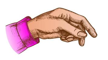 Color Female Hand Pointer Finger Showing Gesture Vector
