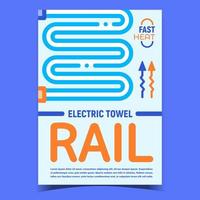 Electric Towel Rail Radiator Promo Poster Vector